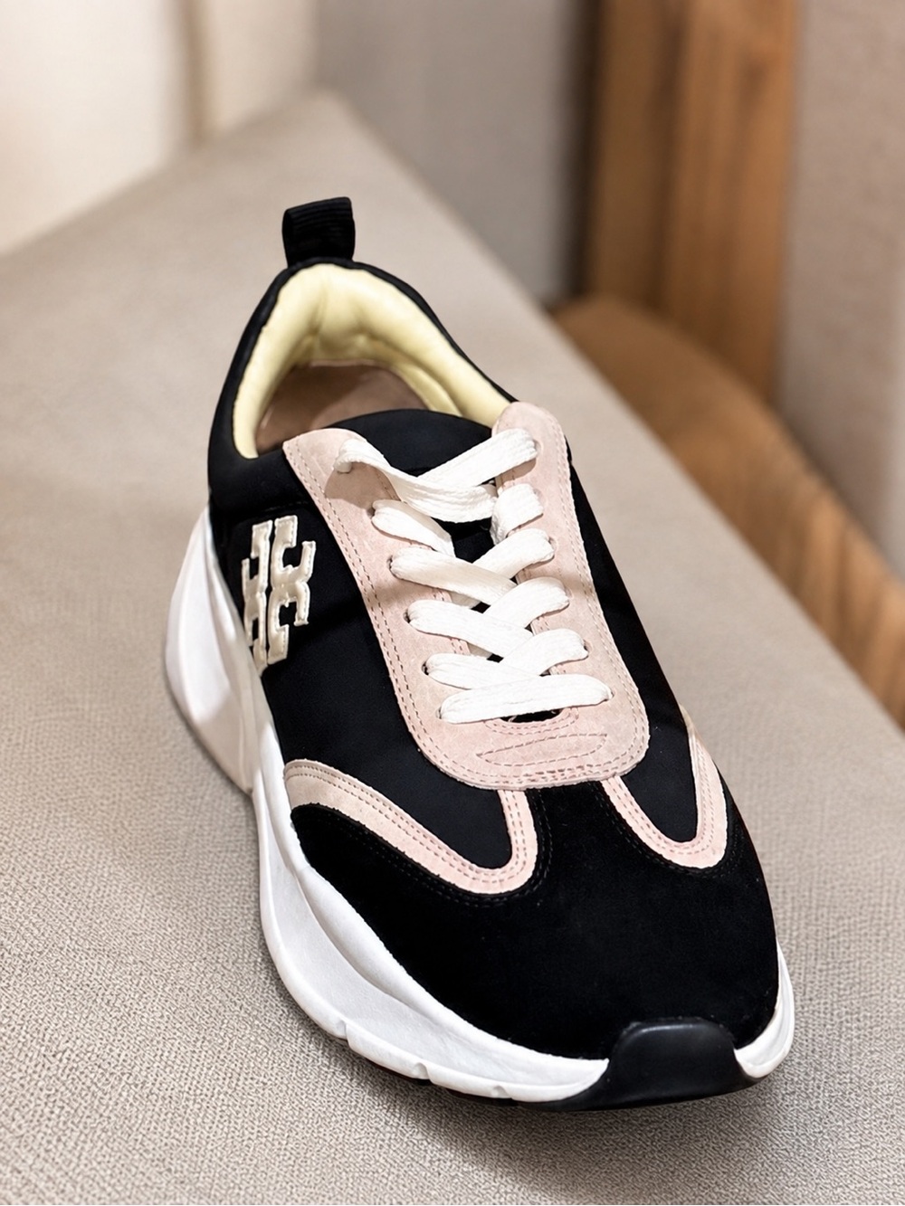 Tory Burch Women's Black and Blush Fashion Sneaker - Lightweight Comfort